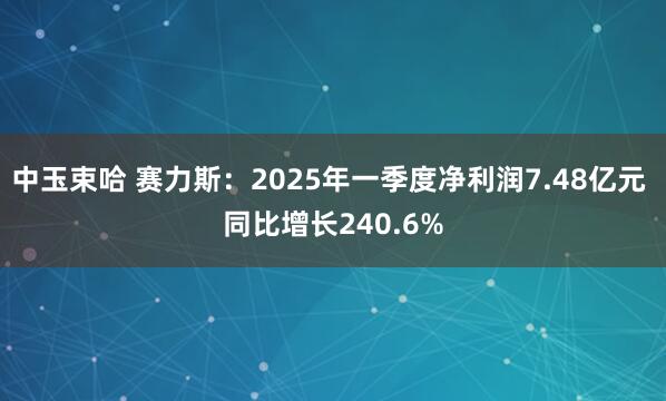 中玉束哈 赛力斯：2025年一季度净利润7.48亿元 同比增长240.6%